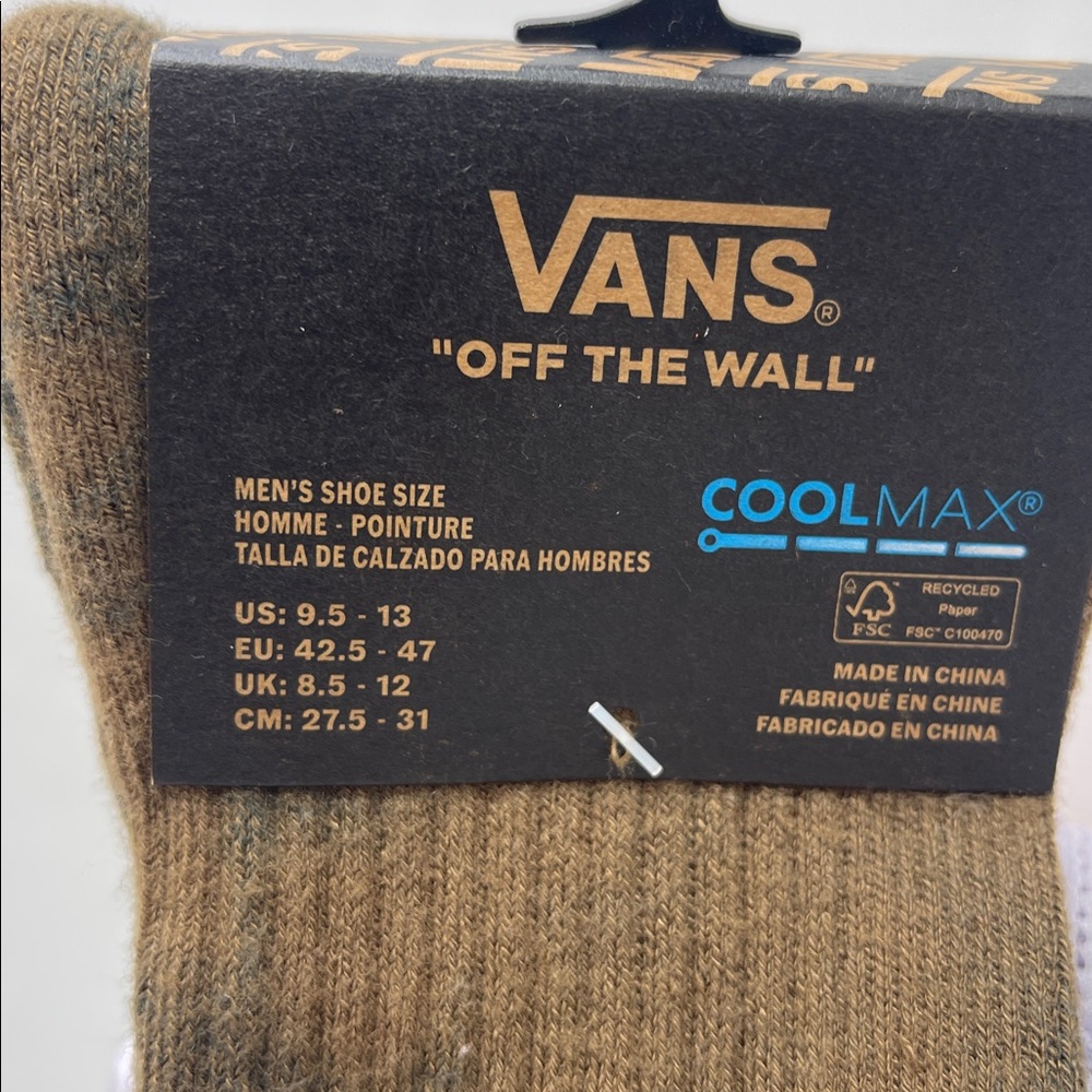 Vans CoolMax technology for comfort.
 "Off The Wall" Crew socks (1 pair) - Picture 15 of 16
